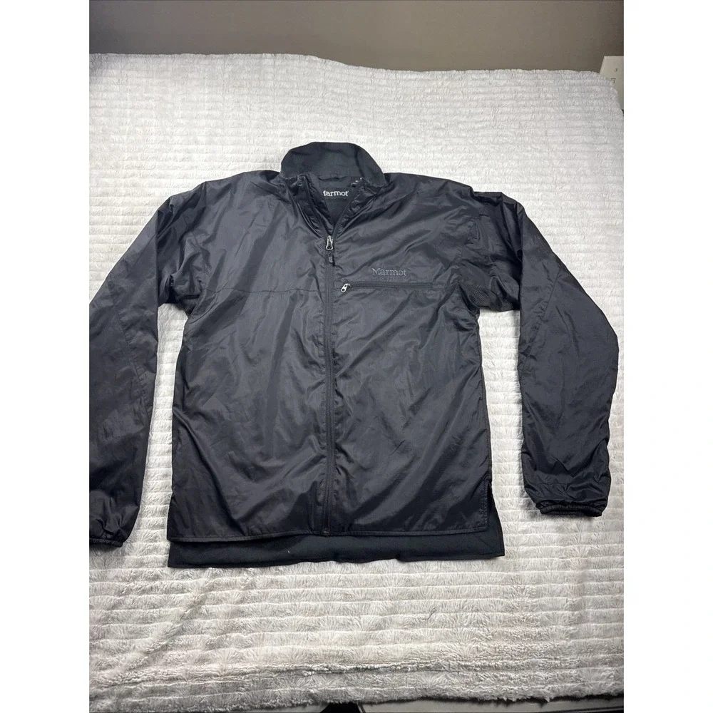 Marmot Black Lightweight Full Zip Jacket Men's Size Med Outdoor Vented EXCELLENT